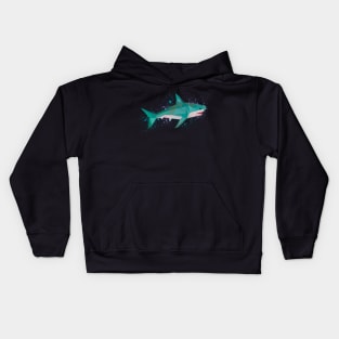 Geometric Design Shark Print Kids Hoodie